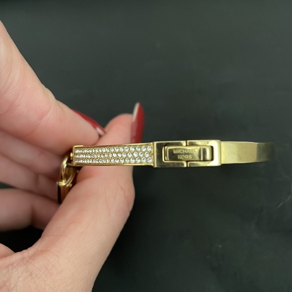 Michael Kors Bangle with Gold Lock and Cubic Zirconia - Picture 6 of 6